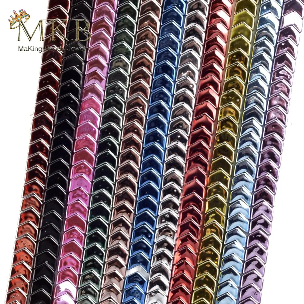 

Natural Mix Color Nano Vacuum Plating Hematite Stone Arrow Shape Beads For Jewelry Making 6*3/8*3mm Spacer Beads Diy Bracelet15"