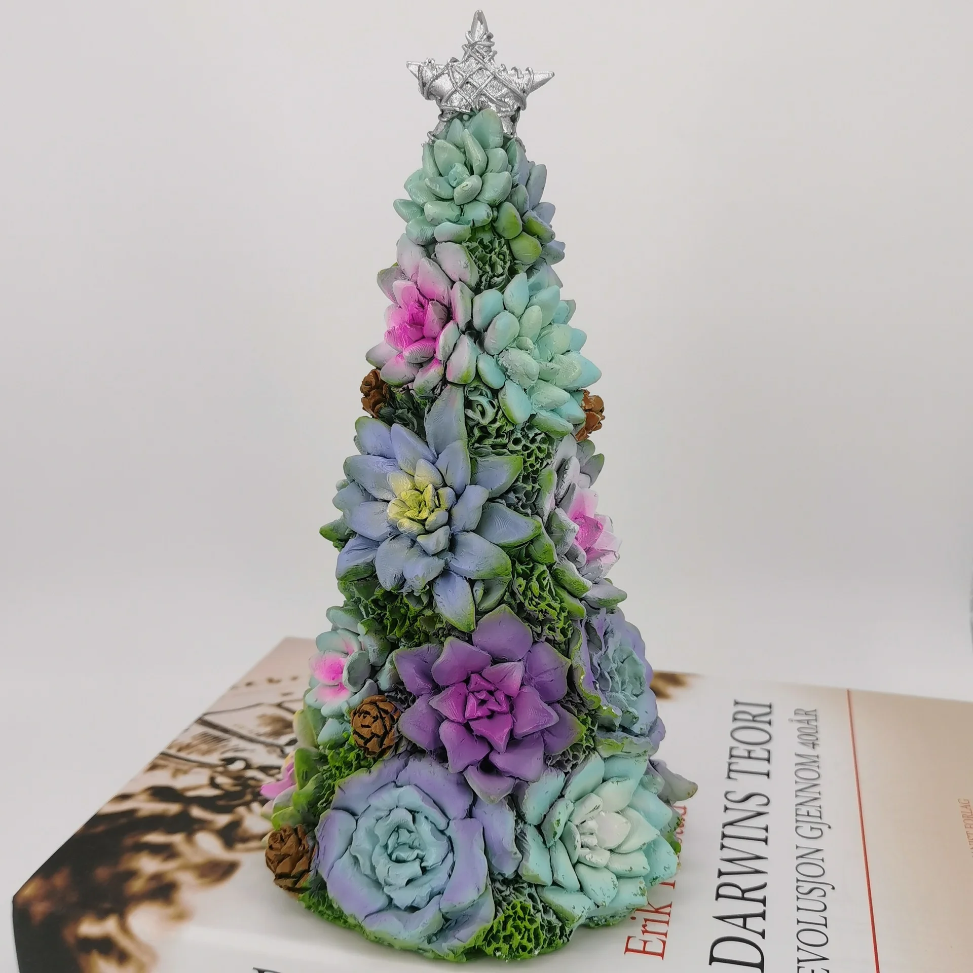 &Aacute;rbol de Navidad suculento, decoraci&oacute;n Artificial de Navidad, 2022 de resina, decoraci&oacute;n del hogar de A&ntilde;o Nuevo, adornos navide&ntilde;os-5