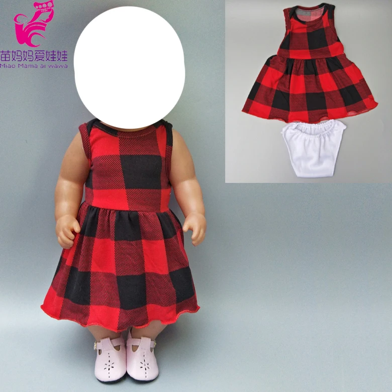 Подходит для 40 см детское Кукольное платье красная и Черная решетка кукольная
