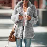 fashion warm fuzzy faux fur coat jacket women casual long sleeve cardigan thicken coats autumn winter female loose outwear new