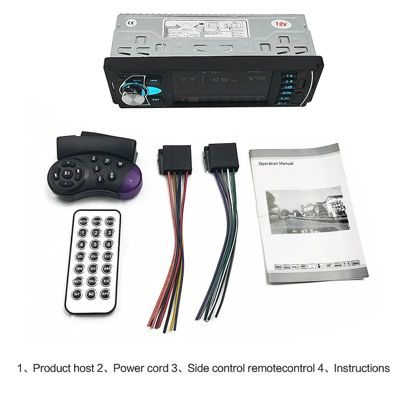 Car Radio Only Автомагнитола 1 din 4,1 дюймов зеркало заднего вида монитор камеры Mp5 Авторадио fm-радио AUX Bluetooth 4,0 с дистанционным управлением - Цвет: Car Radio Only