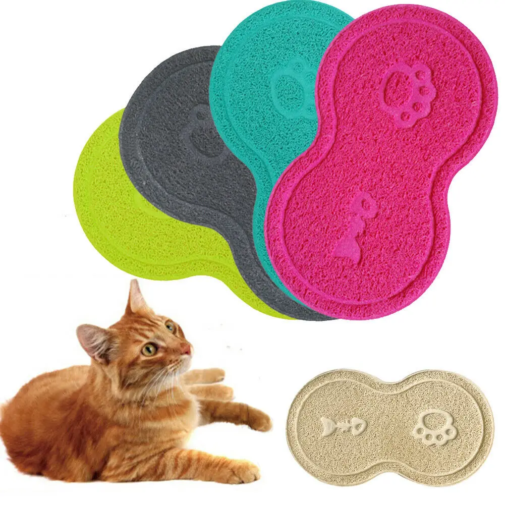 Pet Dog Cat Litter Mat Feeding Mat Puppy Kitty Dish Bowl Placemat Tray Tidy Easy Cleaning Non-slip Pet Food Mat Pet Supplies