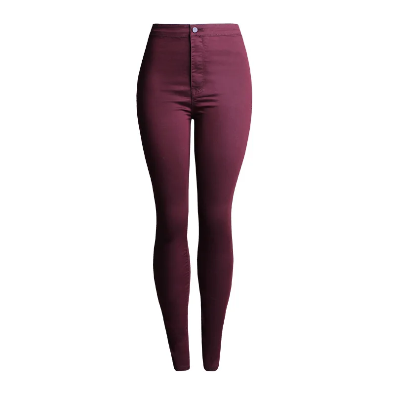 

Women`s High Waist White Basic Casual Fashion Stretch Skinny Denim Jean Pants Trousers Jeans For Women