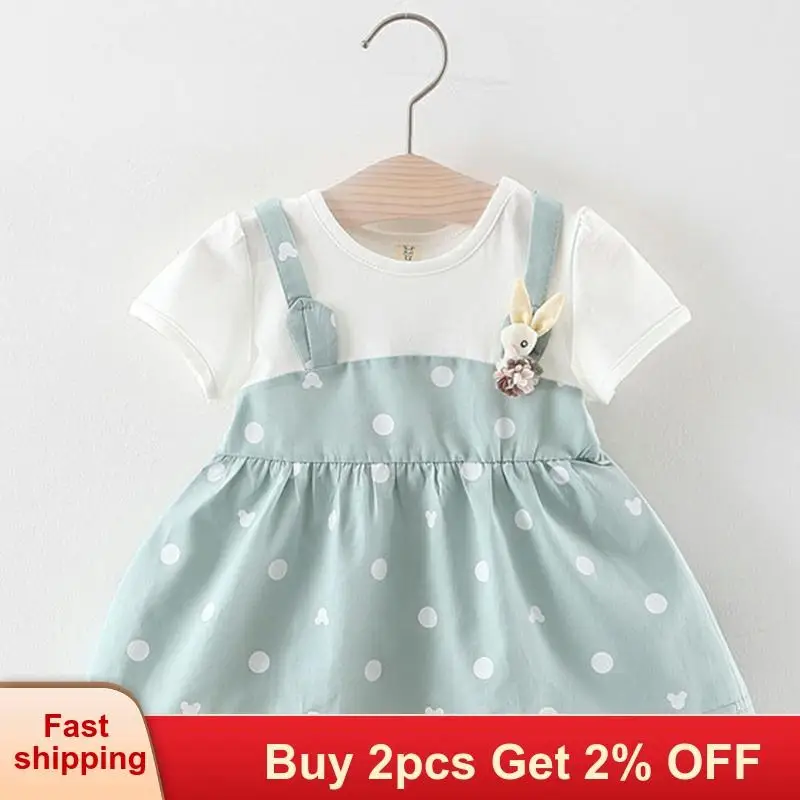 Детское платье с бантом Mayfair летнее хлопковое в полоску для маленьких девочек