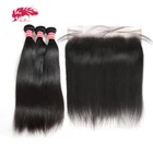 Бразильпряди с застежкой 13x4, фронтальная кружевная свободная часть, волнистые волосы Ali Queen, человеческие волосы без повреждений с фронтальной застежкой на шнуровке HD