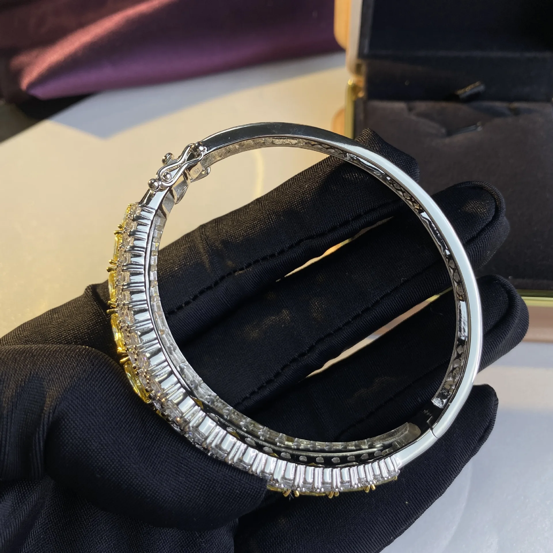 Женский браслет с бриллиантом PANSYSEN роскошное Ювелирное Украшение из серебра 100%