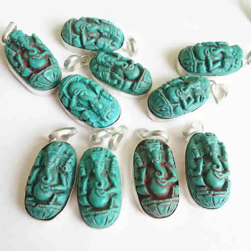 Тибетский амулет подвески бирюзы цвет Аква глиняные скульптуры амулеты с