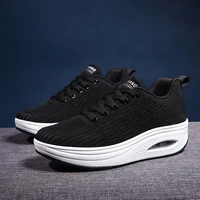 women running shoes height increasing platform sneakers woman breathable air cushion lace up slimming shoes