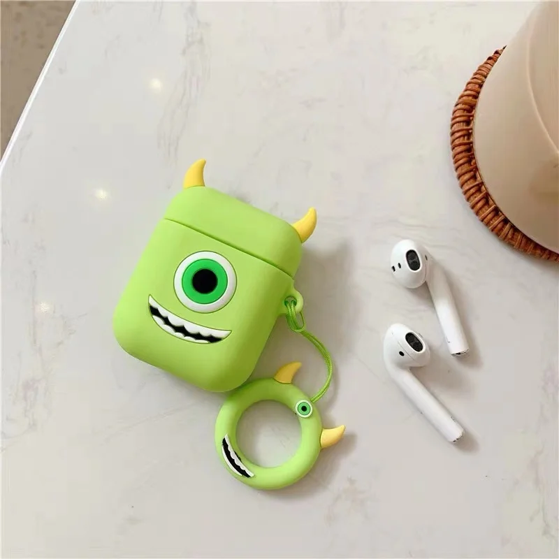 Розово-красный Силиконовый чехол для airpods 2 airpods, чехол с милым единорогом, розовый мультяшный защитный чехол, беспроводной чехол для наушников air pods 2, чехол - Цвет: Розово-красный