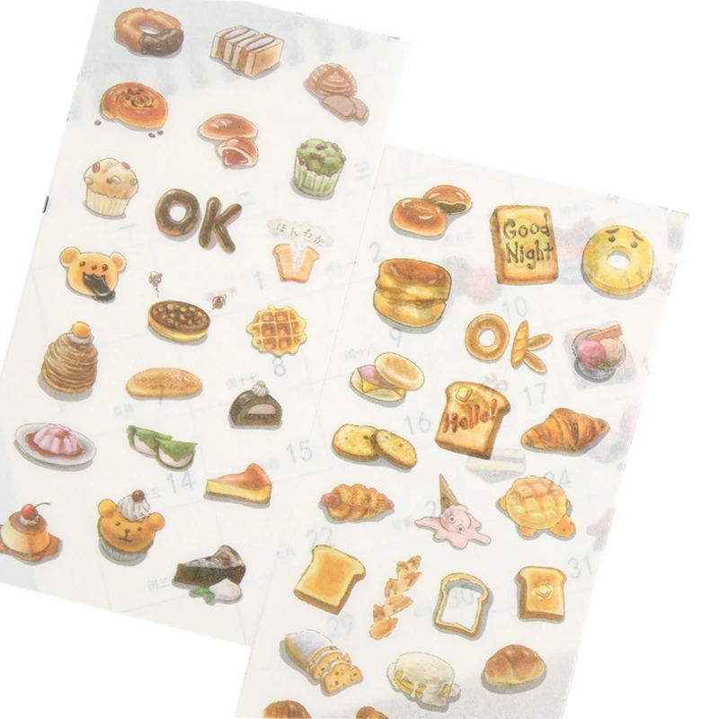 

6sheets/pack Kawaii PVC Adhesive Stickers For Decoration Diary Scrapbooking Paper Kawaii PVC Stickers