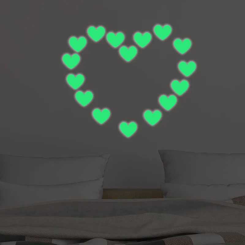 Мультяшные флуоресцентные наклейки с изображением единорога кошки мыши сердца