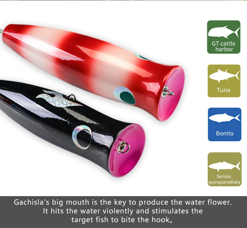 MAD MOUSE GACHISLA 22 см 190 г Topwater деревянный Поппер GT поверхность выскакивающая приманка Deep Sea Chugger приманки для рыбалки на лодке океан рыбалка