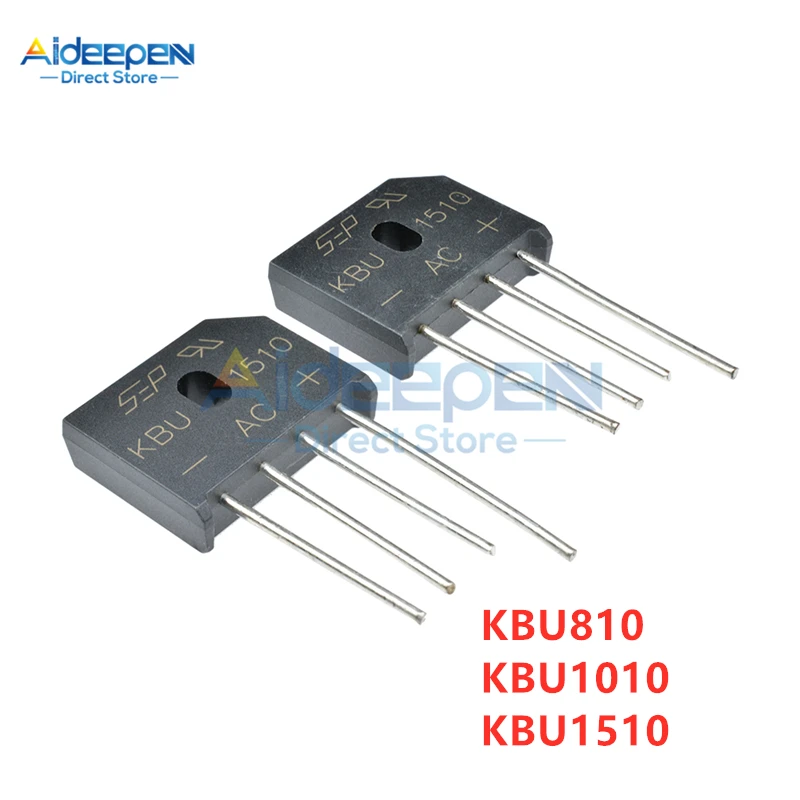 5 шт./лот KBU1510 KBU1010 KBU810 диодный мост выпрямитель Φ/10A/8A мостовой 4 контактный новый
