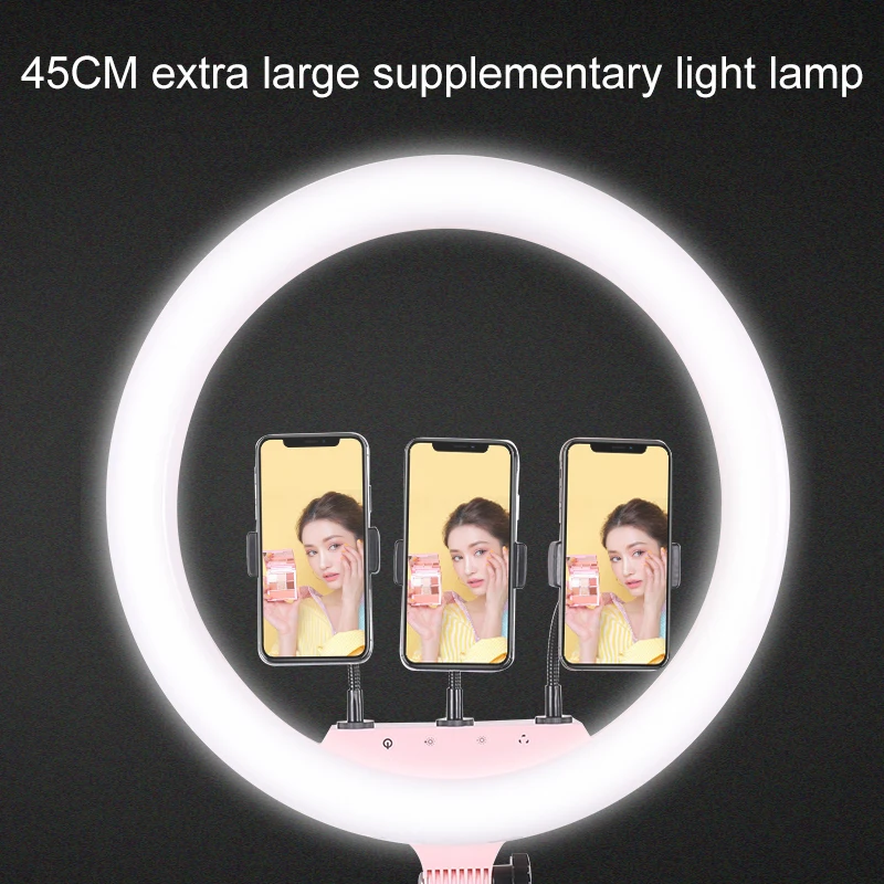 

45cm Big Selfie Ring Light with 3 Phone Holder Only Ring light without bag tirpod