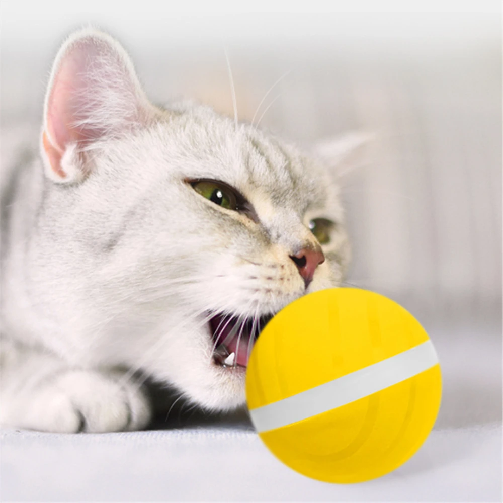 

Smart Pet Toys LED Rolling Flash Ball for Dogs Cats Automatic Induction Jumping Ball Electric Bounc Balls USB Rechargeable Toy