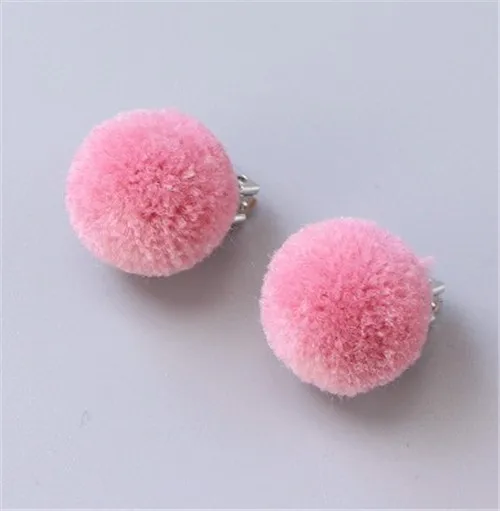 Dark Pink UNWE 1 пара серьга в виде клипсы не прокалываются клипсы для ушей милая леди/девушки Помпон Мяч невидимая Подушка ушные клипсы для изящных детей - Окраска металла: Dark Pink