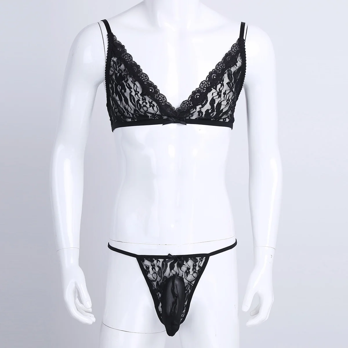 ChicTry Sissy гей мужское нижнее белье бюстгальтер Топ с стринги бандаж Танга Hombre