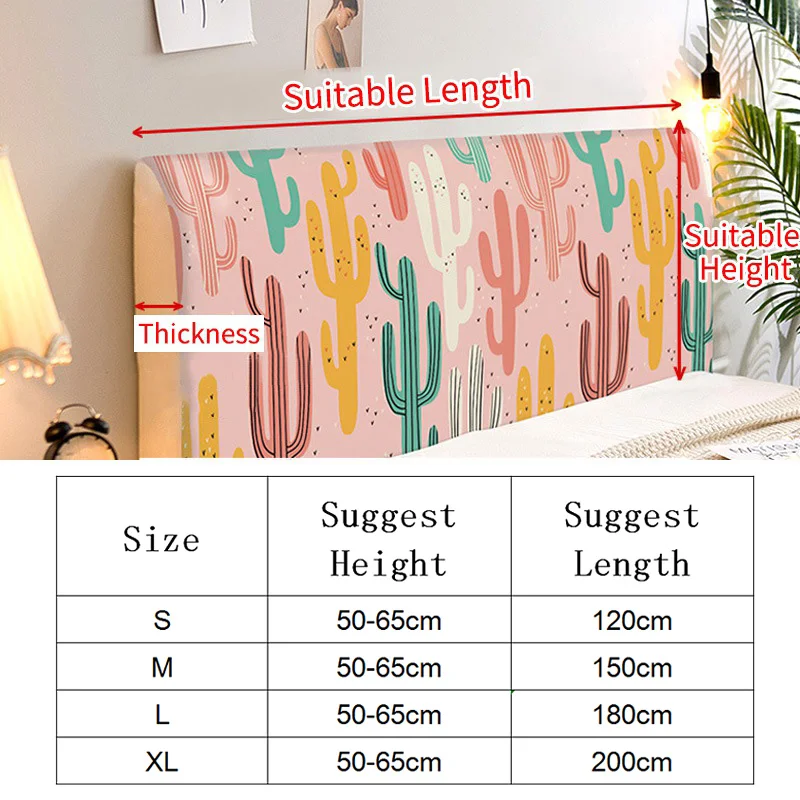 

Cartoon Headboard Cover for Kid Bedroom All-inclusive Elastic Bed Head Cover Bedspreads Protector Cute Bed Head Back Dust Cover