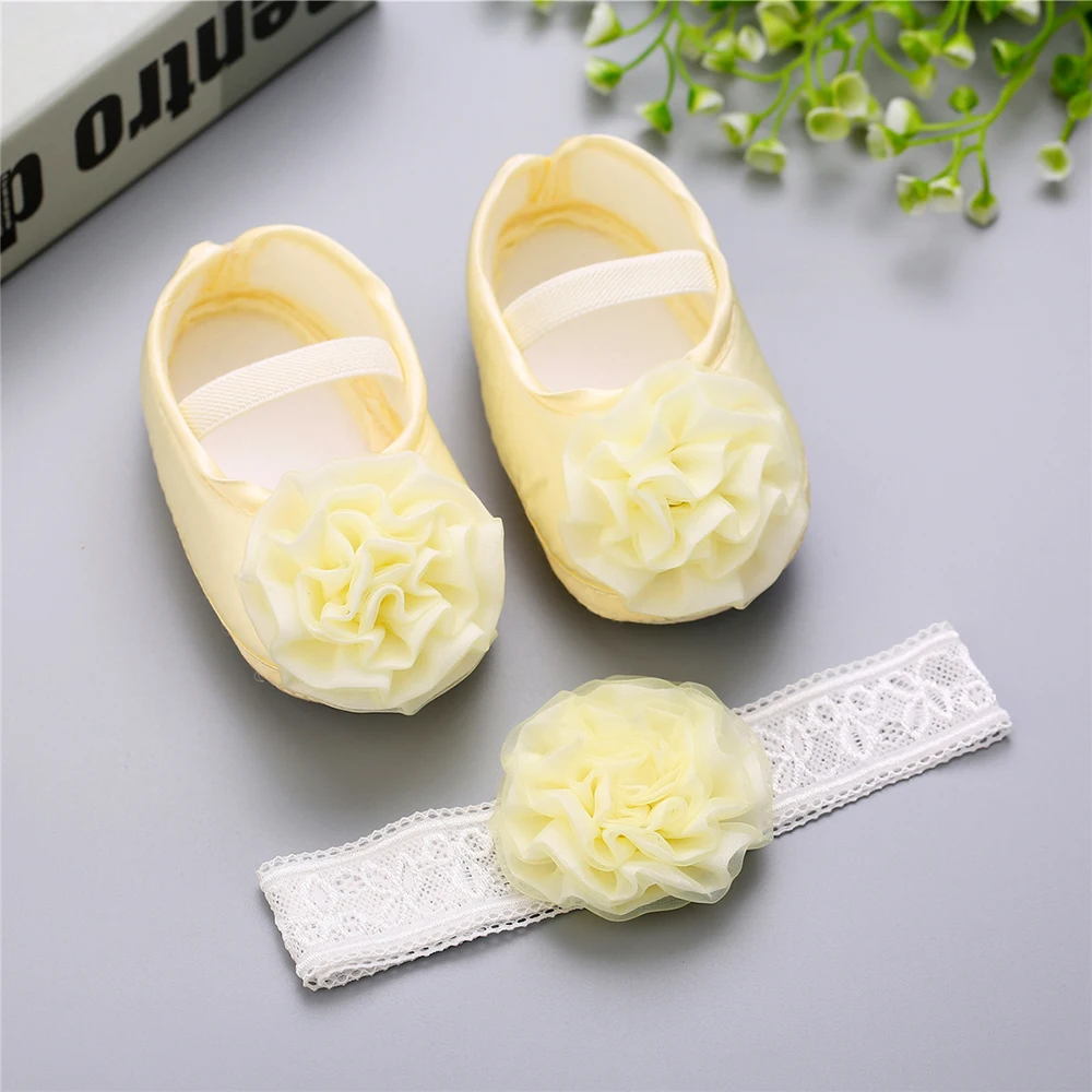 OEAK детская обувь милый цветок новорожденный комплект оголовья для обуви с мягкой