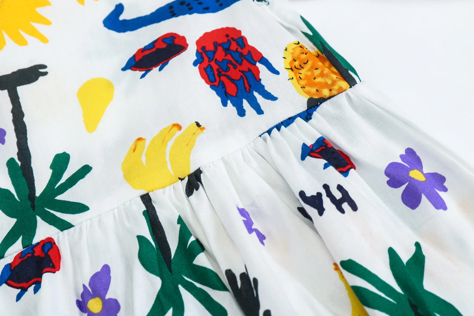 Детское платье принцессы с круглым вырезом и принтом | Детская одежда обувь