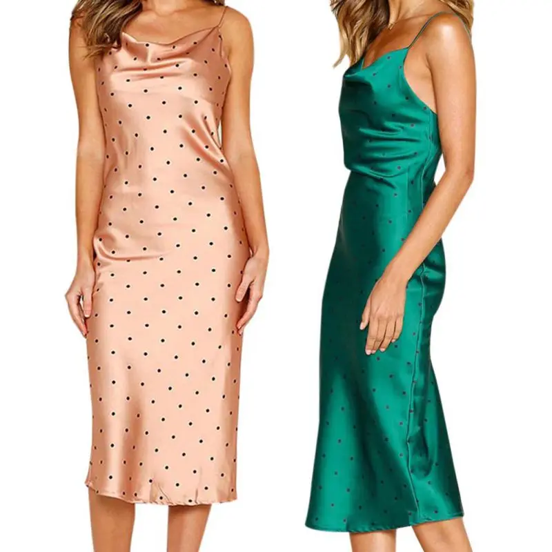 2019 летние Для женщин элегантные платья в горошек с принтом стиле бохо платье