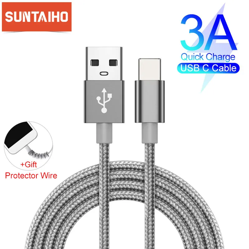

Suntaiho USB Type C Cable for Xiaomi Redmi Note 11Pro Oneplus 9Pro Fast Charging USB C Cable Mobile Phone Charger Data Wire Cord