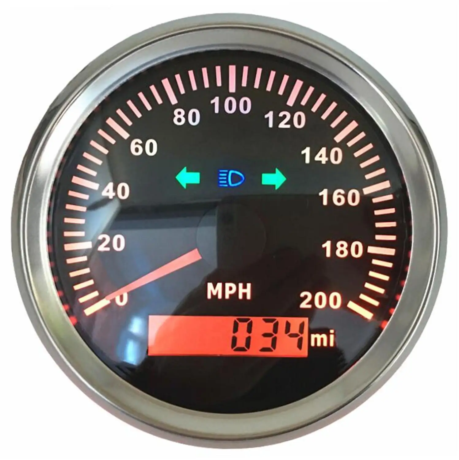 0 200MPH GPS измеритель скорости 85 мм 316L Безель скоростной Mileometer устройство красный