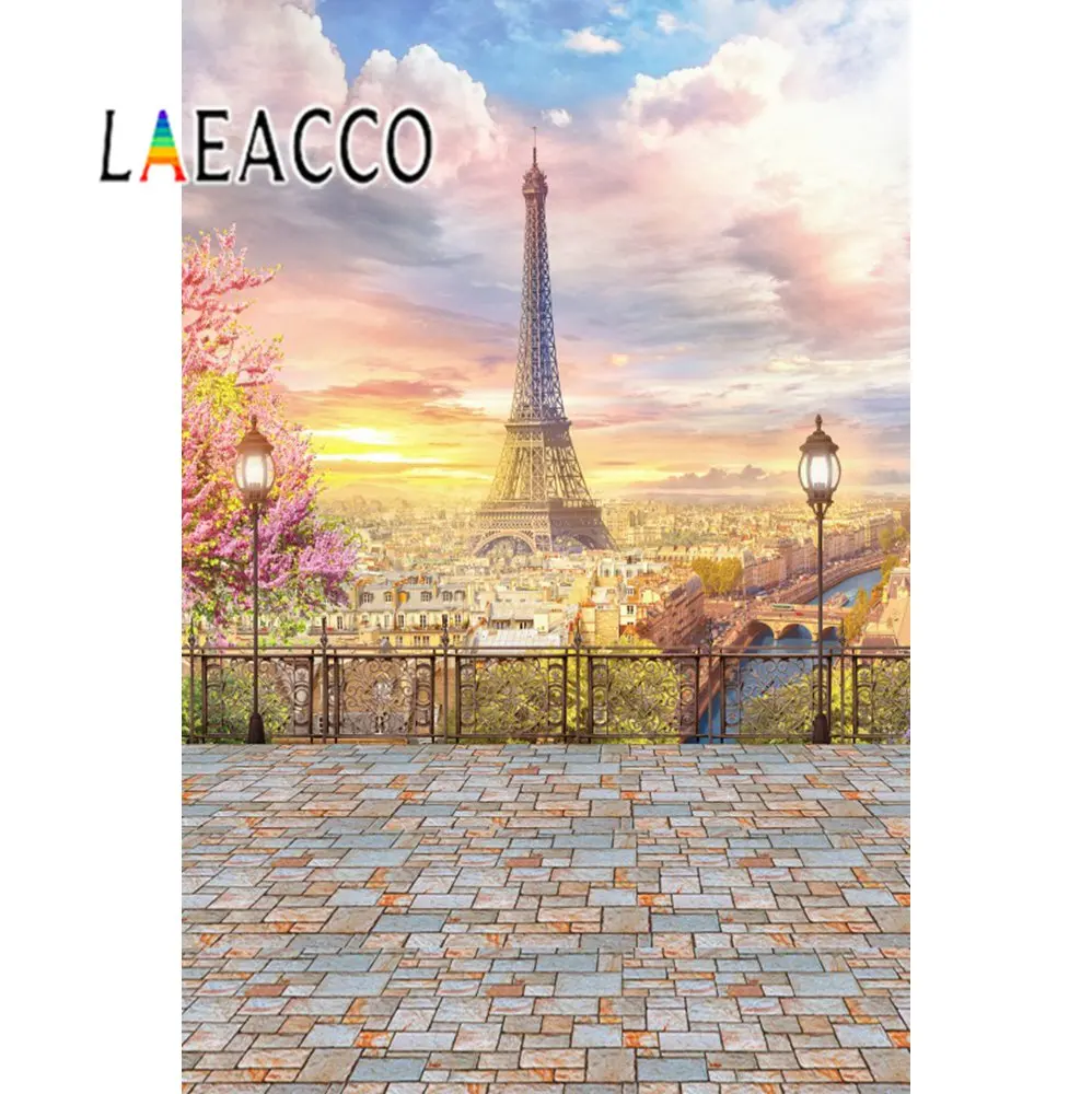 Laeacco Старый город перила крыше голубь цветы дерево Весна Вид живописные