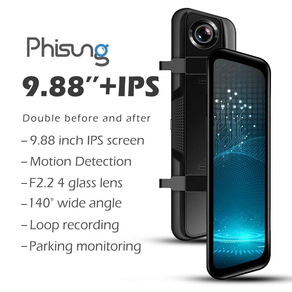 

H61 1080p 9.88 inch IPS Car Rearview Mirror Dashcam Hot Sale Rear View Camera Classic Delicate with Rear View Camera