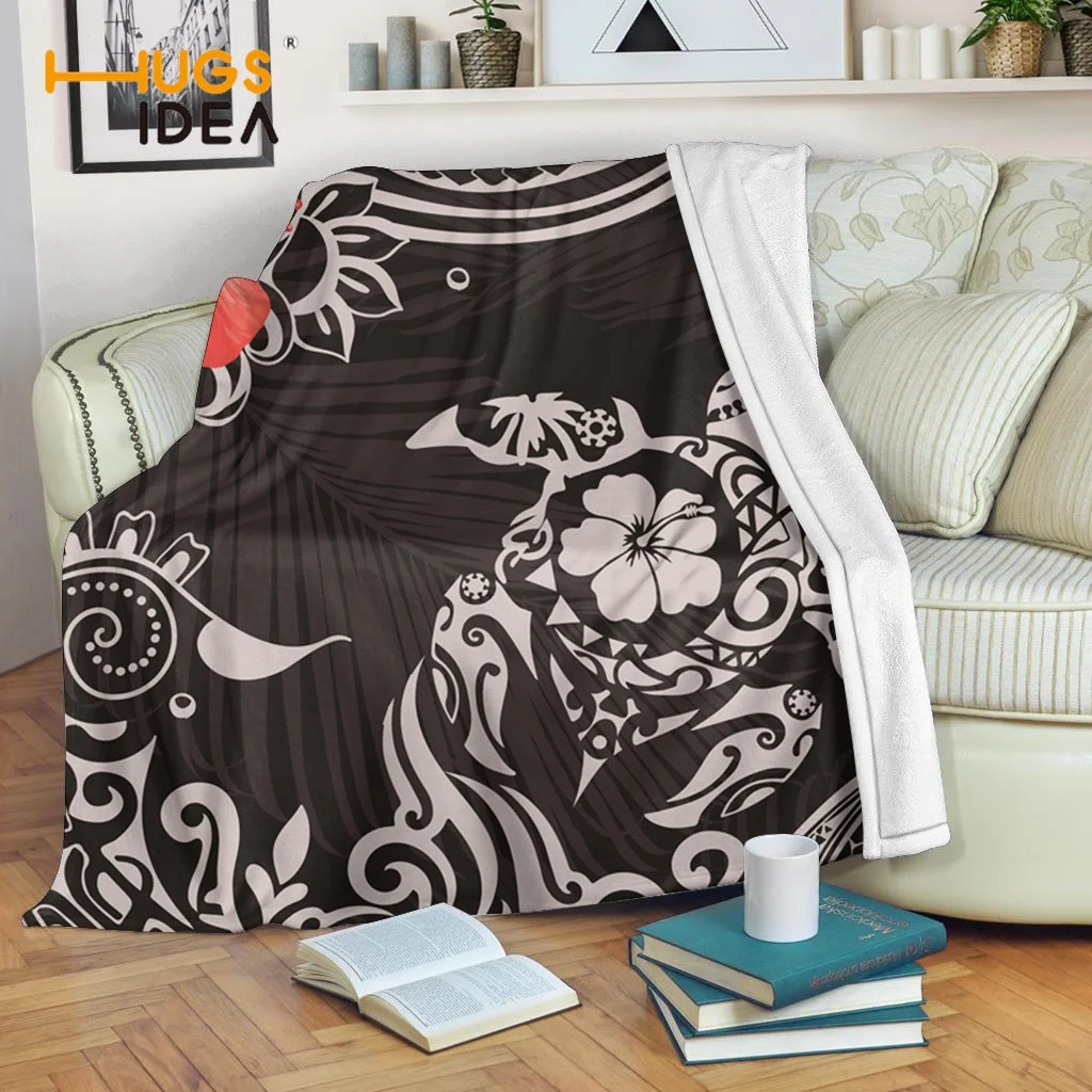 

HUGSIDEA 2021, лидер продаж, супер мягкие теплые одеяла для детей, полинезийские племенные морские черепахи, брендовые дизайнерские одеяла Sherpa