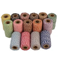 free shipping double color cotton bakers twine thin 4 ply 110yardsspool 100pcslot 22 kinds color wholesales