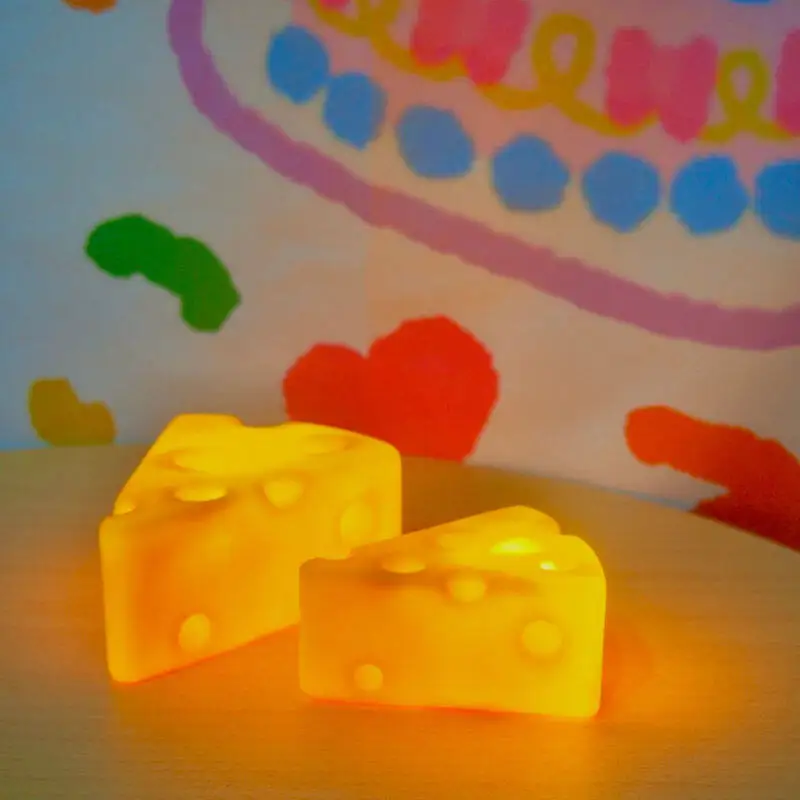 

Kawaii Cheese Night Light for Children Bedroom Dormitory Night Lamp Kids Room Decorations INS Cute Luminous Toy Birthday Gift