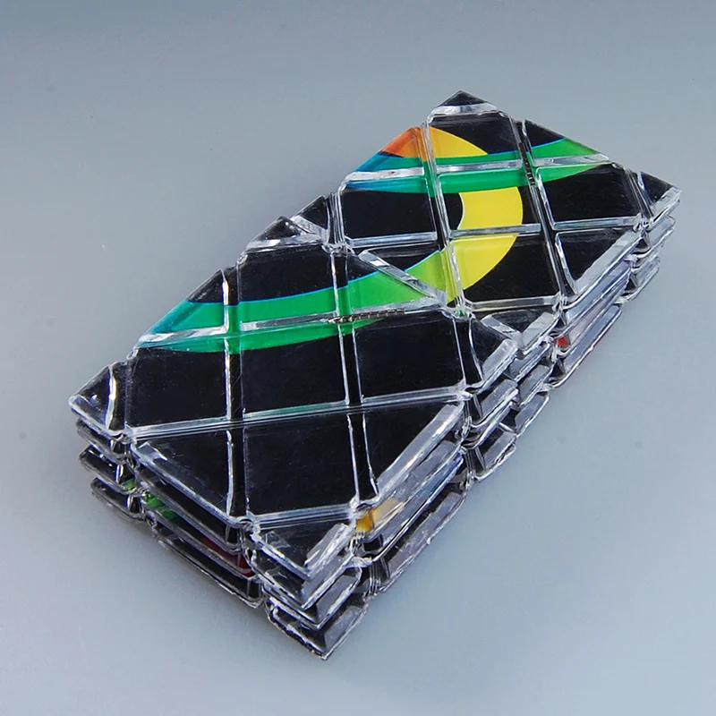 LingAo Mini 8 панелей 3 кольца черная волшебная Складная головоломка куб твист