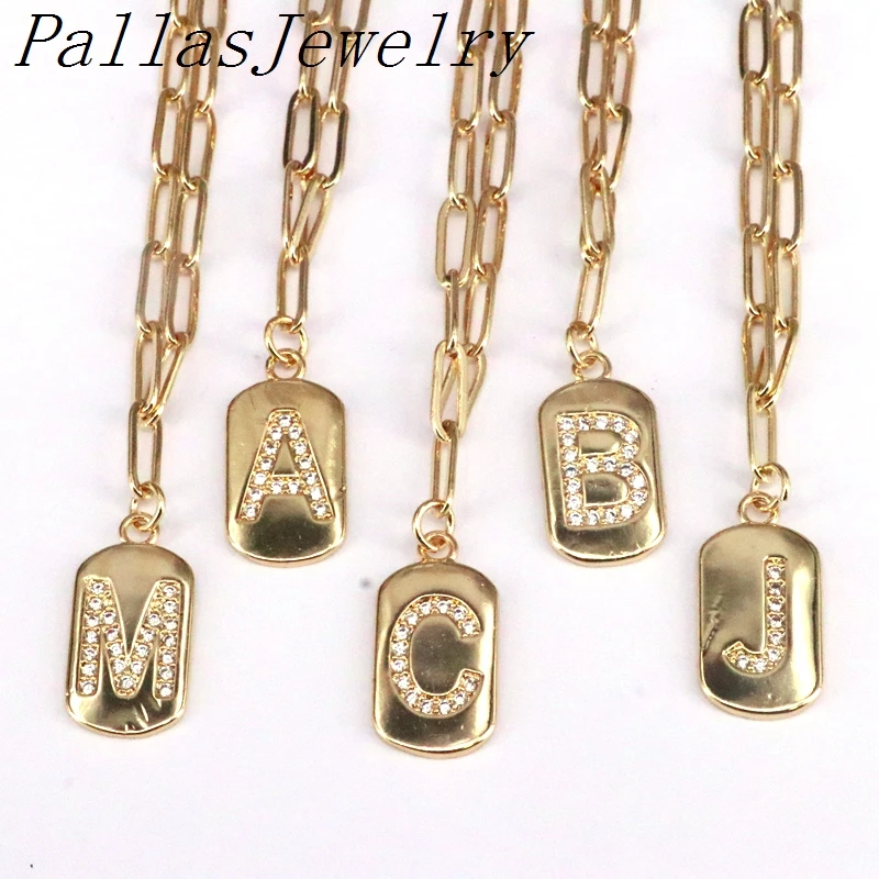 

Ожерелье с подвеской в виде букв золотистого цвета с фианитами, 5 шт.