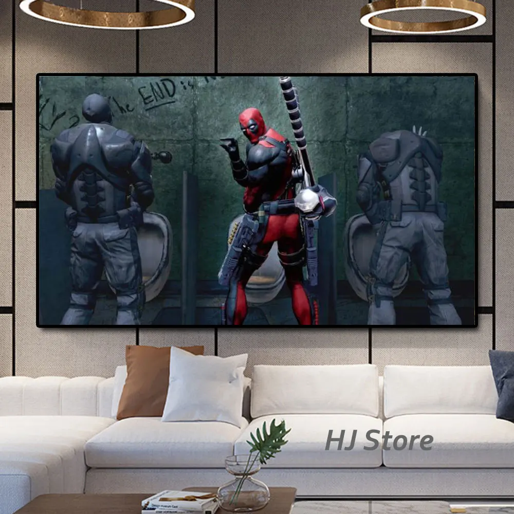 Креативный Забавный аниме туалет супергерой Человек-паук картина плакат