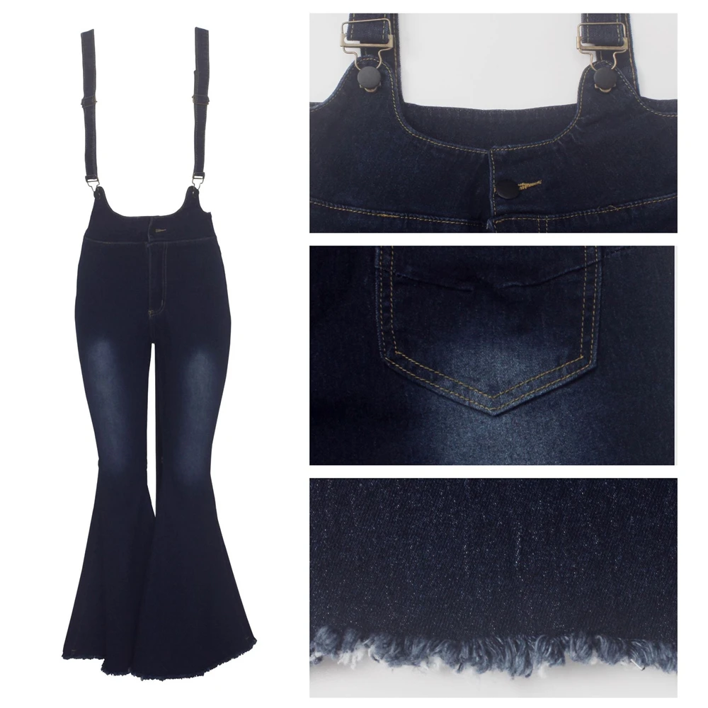 Женский джинсовый комбинезон Tsureobe элегантный повседневный Облегающий с