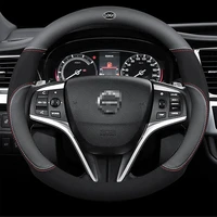 genuine leather car steering wheel cover 15 inch38cm for volvo s40 s60 s80 s90 xc40 xc60 xc90 v40 v50 v60 v90 2019 2020