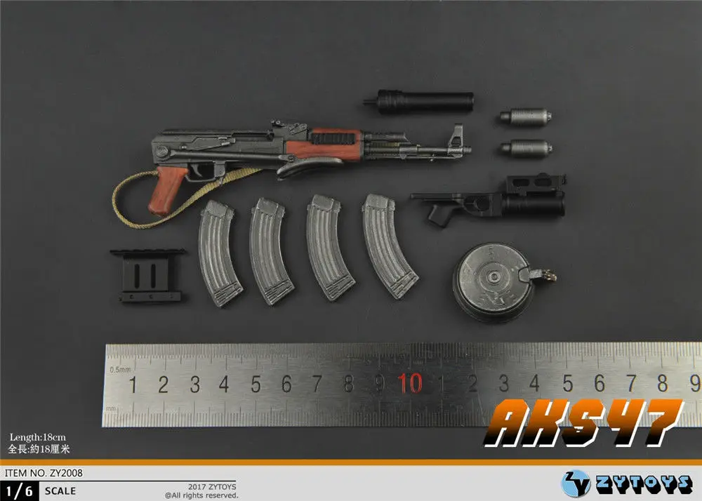 Экшн-фигурка ZYTOYS масштаб 1/6 модель оружия AK47 ZY2008 подходит для 12 дюймов | Игрушки и
