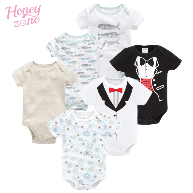 

Kavkas 6PCS/lot Summer New Born Baby Boy Clothes Set 100%Cotton ropa para bebe High Quality Body Baby Girl Clothes Jumpsuits