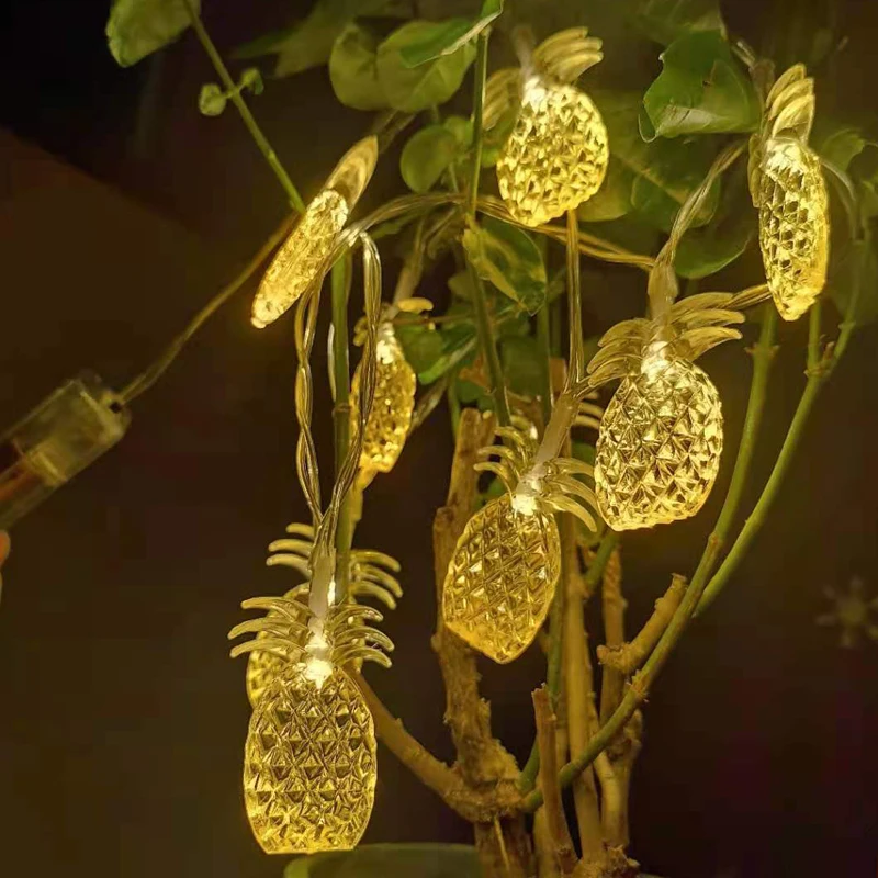 

Светодиодная креативная световая гирлянда в виде ананаса, 5 в постоянного тока, блок питания, Рождественское украшение, водонепроницаемая с...
