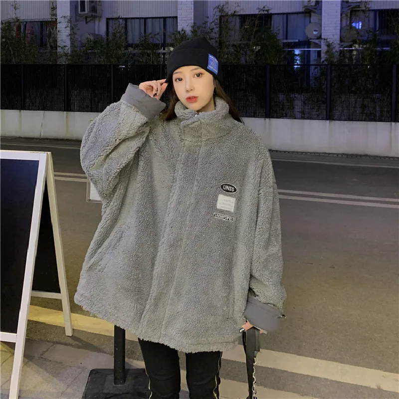 

Winter Jacket Women Clothing Parkas New Loose Faux Lamb Wool Double-sided Long Sleeve Thick Warm Cotton Coats And Jackets Women