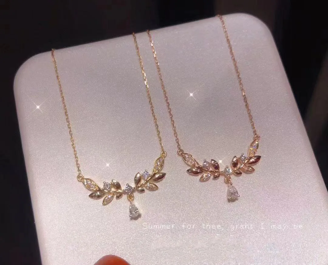 

Brillian Korean Fashion Tree Rattan Pendant AAA Zircon Initial Charms Necklace Women Bead Jewelry Wedding Bridal Accessories