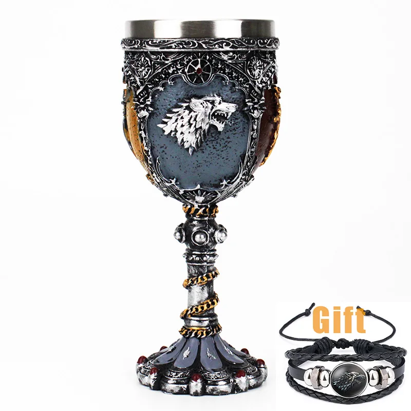 Кубок «Игры престолов», бокал для вина Nemesis Now sigili Wolf Head Goblet дни матери отца дни Хэллоуин получили подарок вентилятора 200 мл - Цвет: 10