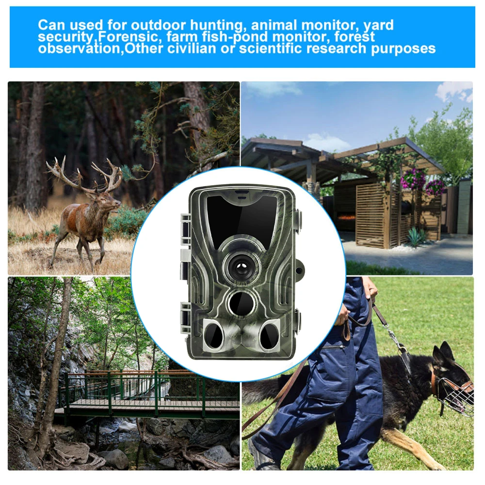 

Hunting Trail Camera Infrared Mini Portable 4K HD Bluetooth Camcorder Night Vision Waterproof For Outdoor Wildlife Game Wifi801