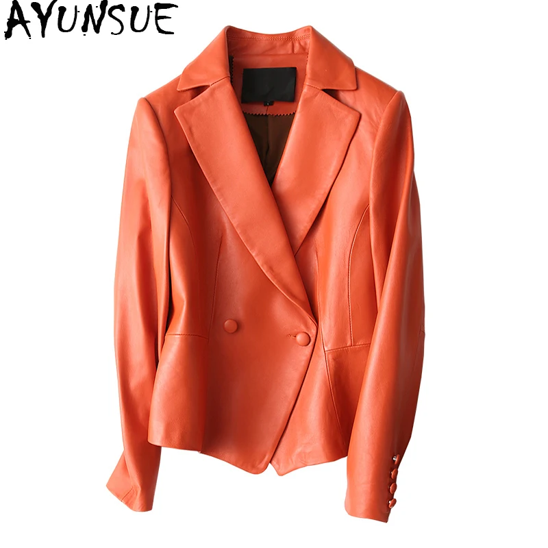 AYUNSUE/повседневное пальто из натуральной кожи Женская куртка овечьей Женские