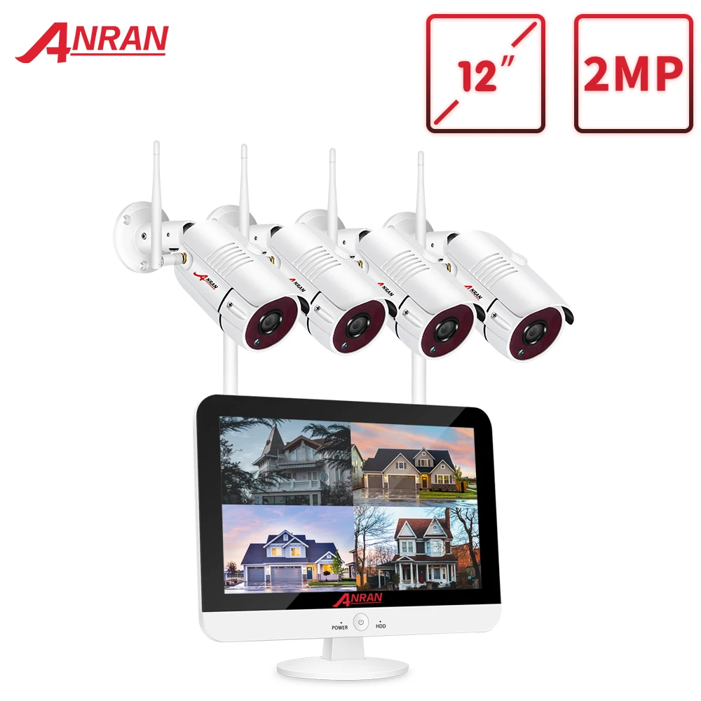 ANRAN Home Security Camera System CCTV Video Surveillance Kit 12 Inch Monitor NVR Kits 3MP HD Outdoor Night Vision WiFi | Безопасность и