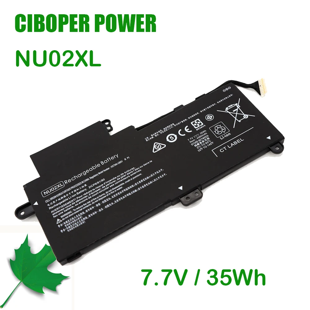 CP настоящая аккумуляторная батарея для ноутбука NU02XL HSTNN-UB6U 7,7 V 35Wh для X360 M1 M1-U001DX TPN-W117 серии планшеты