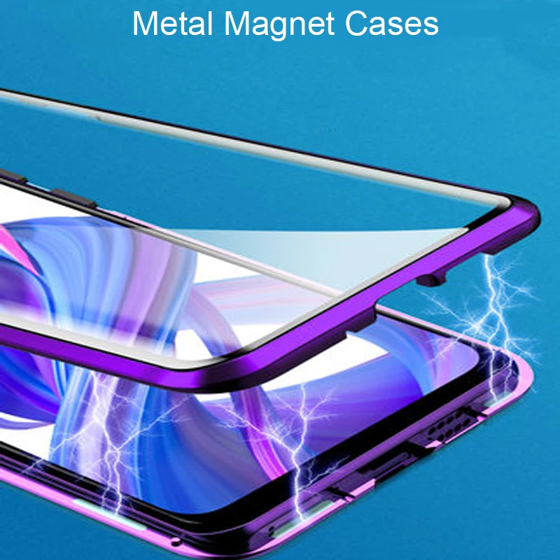 Роскошный Магнитный поглощающий чехол для Huawei Honor 9X Pro металлическая рамка
