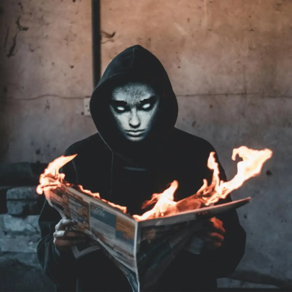 

Хит продаж 2021, модный светящийся светодиодный чехол для вечерние эллоуина, неоновый чехол EL, чехол для Хэллоуина, косплея, чехол для туши, уж...