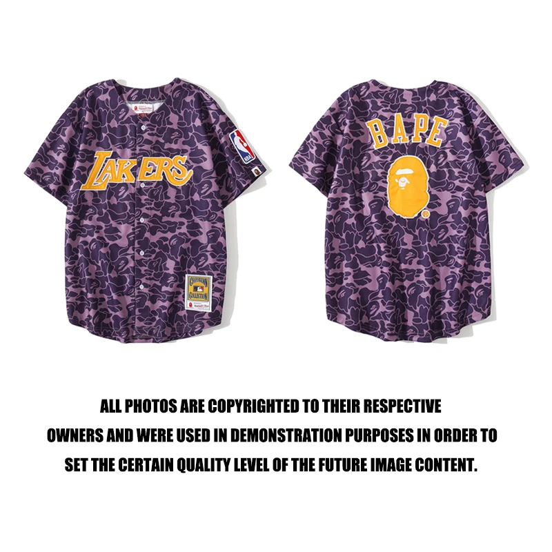 

Ape head purple breathable baseball uniform T-shirt M~3XL